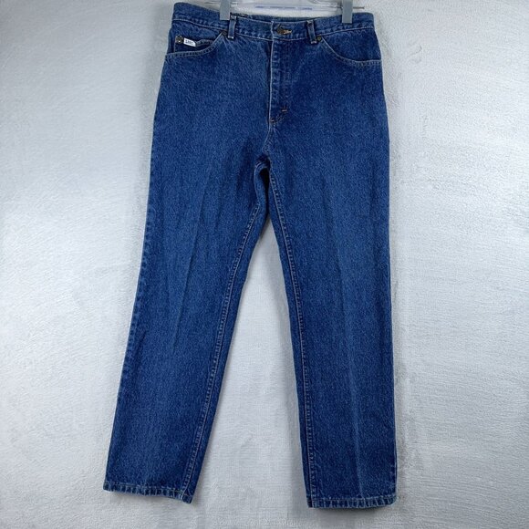 Lee Straight Leg Genuine Jeans 100% Cotton High Rise Women's Blue Size 34X30 - Picture 1 of 12